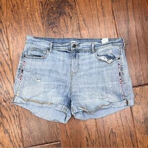 Old navy boyfriend shorts women mid rise light wash denim cotton blend
